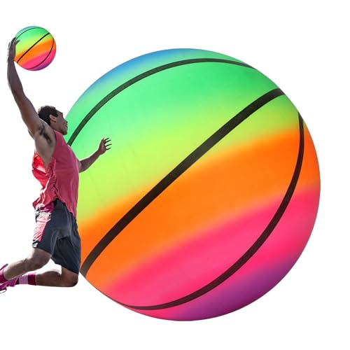 Generisch Regenbogen-Spielplatzball,Regenbogenball,Outdoor-Wasserball - Aufblasbare Spiele für Kinder, Schwimmspielzeug, aufblasbarer Unterwasserball, Schwimmbad-Partyball, Strand-Pool-Zubehör von Generisch