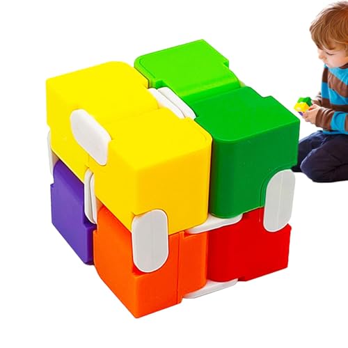 Generisch Regenbogenwürfel,Bunter Würfel - Partygeschenke Puzzlewürfel Farbmischwürfel,Innovative tragbare Denksportaufgaben, Würfelpuzzle-Spielzeug für Erwachsene, für Familien, Liebhaber, Freunde von Generisch