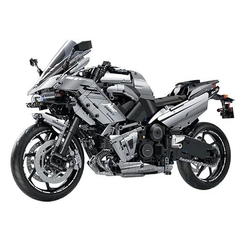 Generisch SAYN Technik Motorrad für Kawasaki H2R, 1/5 2000+ Teile Technik Motorrad Bausteine Bausatz mit Licht, Kompatibel mit Technik von Generisch