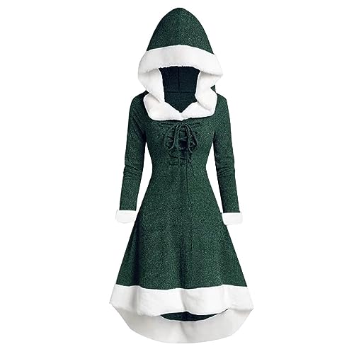 Generisch Santa Claus Costume Grinch Costume Santa Claus Christmas Costume Women Christmas Woman Costume Xxl Dress Santa Dress Christmas Woman Dress Women's Coat Hat Santa Claus Wand Cosplay von Generisch