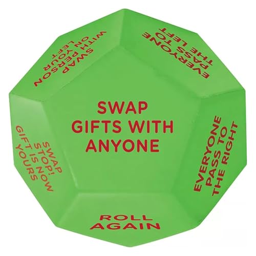 Generisch Santa Swap Gift Exchange Dice,2025 New - Gift Exchange Dice, Santa Swap Gift Exchange Oversized Die,12 Different Sides Exchange Dice Game (3 * 3 * 3in,1pcs) von Generisch