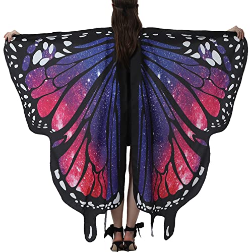 Generisch Schmetterling Damen Flügel Schmetterlingsflügel Erwachsene Mädchen Faschingskostüme Damen Umhang Verkleidung Schmetterlings Zubehör 3 Set Fairy Wings Faschingskostüme Damen Grosse Grössen von Generisch