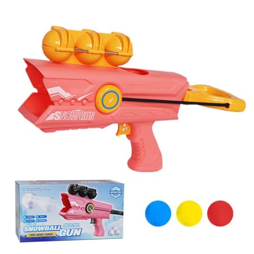 Generisch Schneekugel Kanone Spielzeug,Schneeball Macher,Winter Schnee Ball Shooter,Schneeball Kämpfe Spielzeug für Kinder Jungen Mädchen im Freien Spielen Schnee (Rosa) von Generisch