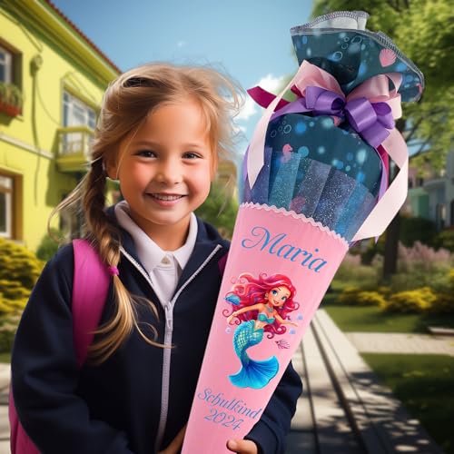 Generisch Schultüte 70 cm Passend zum Schulranzen Step Cloud Mermaid Lola für Mädchen zum Schulanfang von Generisch