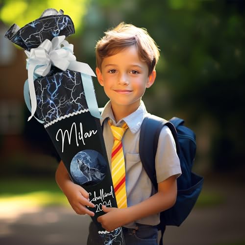 Generisch Schultüte 70 cm passend zum Schulranzen School Moo Timeless Air Felix Wolf für Jungen zum Schulanfang von Generisch