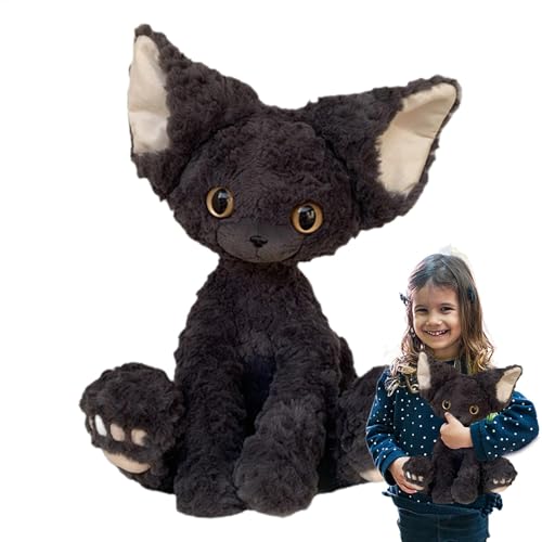 Generisch Schwarze Katze Plüsch, Ausgestopfte Katze Plüsch, Schwarze Katze Kuscheltiere Plüschtiere, 30 cm Großes Kuscheltier-Sofa-Ornament, Weiche Plüschkatze Für Wohnzimmer, Schlafzimmer, Wohnheim von Generisch