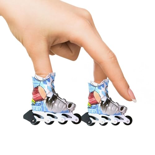 Generisch -Skateboards Fingerboard -Skateboardschuhe Bunte Finger Skates Spielzeug Sneakers für Kinder Mädchen, Finger Breakdance Training Requisiten von Generisch