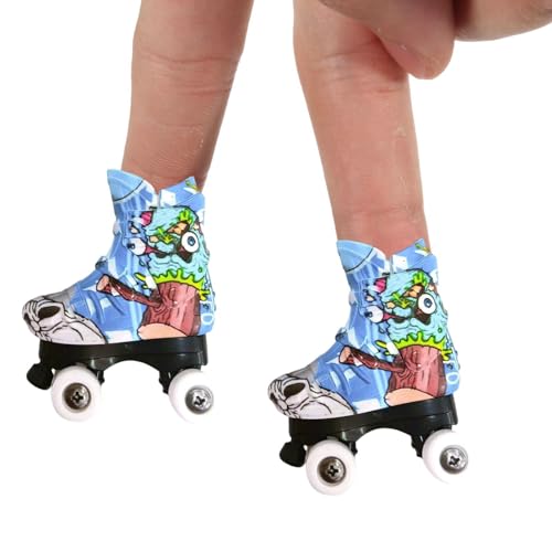 Generisch -Skateboards Fingerboard -Skateboardschuhe Bunte Finger Skates Spielzeug Sneakers für Kinder Mädchen, Finger Breakdance Training Requisiten von Generisch