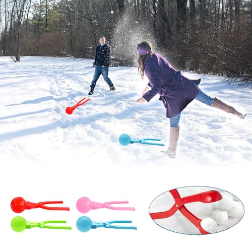 Generisch Snowball Shaping Tool Snowball Fight Beach Player Large Snow Easy Grip Handle Shape Snow Toys Snowball Maker Clips Winter Snow Toys for Kids Adults Outdoor (A+B+C+D, 4pc) von Generisch