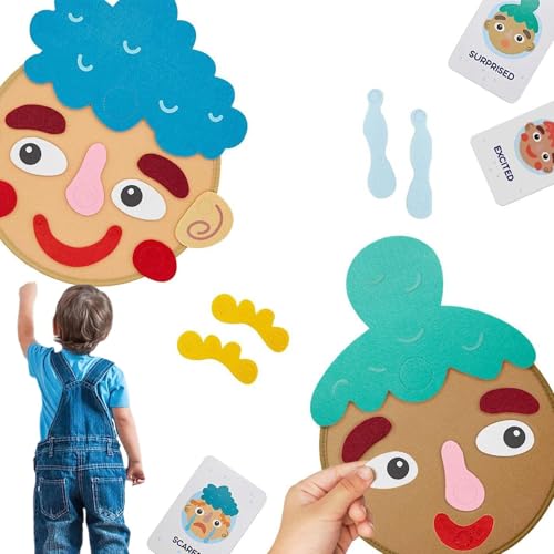 Generisch Social Emotional Learning Toy | Multiplayer Making Faces Game | Classroom Activity Kit, Felt Emoticon Kit for Interactive Play, Perfect for Parks, Outdoors, Home, and School von Generisch