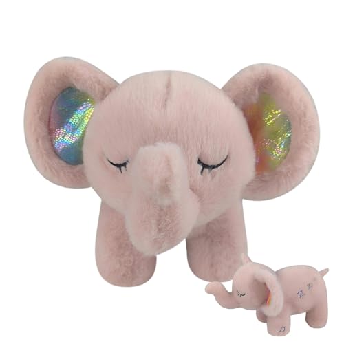 Generisch Sound Sleeping Elephant, Stress Relief Plush Animal, Soothing Breathing Stuffed Animal, Children's Sleep Aid Toy, Elephant Night Light, Relaxing Stuffed Animal, Music Playing Plush Toy von Generisch