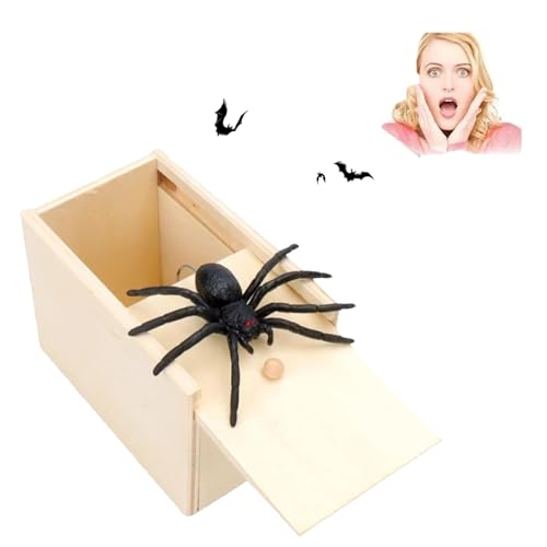 Generisch Spider Prank Toy Box Halloween, Box with Spider Popping Out, Fun Prank Box Scary Toys for Simple Amusements, Boys, Parties, Adults, Halloween von Generisch