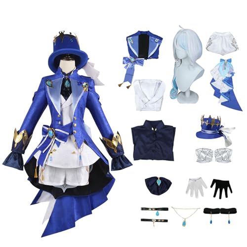 Generisch Spiel Cosplay Kostüm, Spielthema-Cos-Server, Charakter Cosplay Kostüm Uniform Hut Perücke Komplettset, Halloween-Maskerade-Party-Frauen-Rollenspiel-Kostüme von Generisch