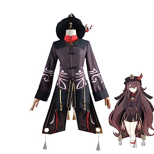 Generisch Spiel Hu Tao Cosplay Kostüm Männer Uniform Kleid Halloween Outfit Volles Set,Brown-M Generisch Spiel Hu Tao Cosplay Kostüm Männer Uniform Kleid Halloween Outfit Volles Set,Brown-M von Generisch