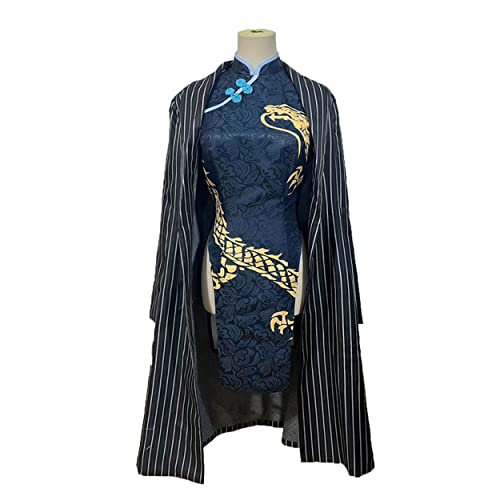 Generisch Spiel Kisaki Cosplay Kostüm Blau Cheongsam Kleiderjacke Halloween Party Outfit,Blue-L von Generisch