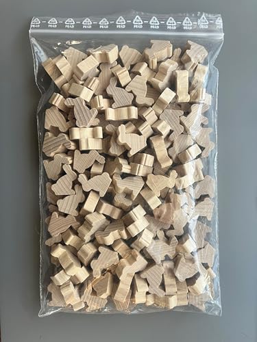 Generisch Spielfiguren Hasen 125 Stück Natur I Brettspielfiguren Holz-Figur Spielfiguren-Holz Brettspielfiguren-Holz Holzbrettspiel Brettspiel-Set Spielefiguren-Set von Generisch