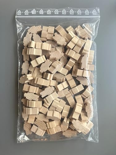 Generisch Spielfiguren Männchen 100 Stück Natur I Meeple Brettspielfiguren Holz-Figur Spielfiguren-Holz Brettspielfiguren-Holz Holzbrettspiel Brettspiel-Set Spielefiguren-Set von Generisch