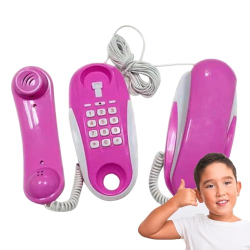 Generisch Spieltelefon für Kinder, Spielzeugtelefon für Kinder – Spieltelefon mit Klingelton, realistisches Telefondesign mit 23-Zoll-schnurgebundenem Telefon von Generisch