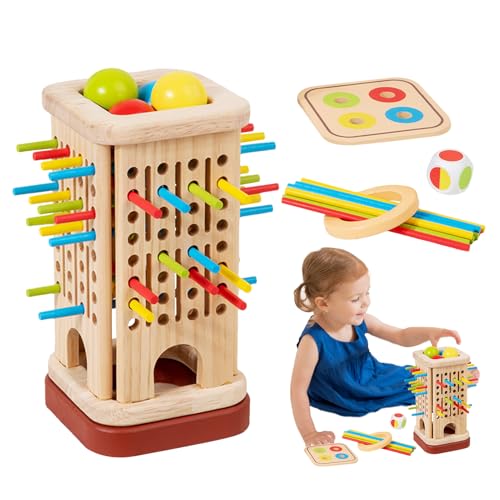 Generisch Stapelspiel mit Stäbchen - Geschicklichkeitsspiel Holzstäbchen Stapelspiel Balance Spielzeug | Geduld & Feinmotorik Lernspielzeug für Kleinkinder Mädchen Generisch Stapelspiel mit Stäbchen - Geschicklichkeitsspiel Holzstäbchen Stapelspiel Balance Spielzeug | Geduld & Feinmotorik Lernspielzeug für Kleinkinder Mädchen von Generisch