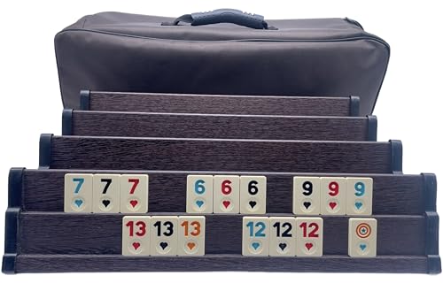 Generisch Star-Premium Rummy, Rommé, Okey Set aus Holz mit Stabiler Tragetasche von Generisch