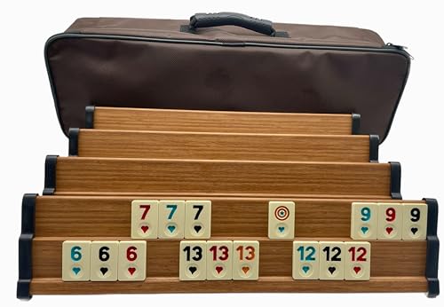 Generisch Star-Rummy, Rommé, Okey Set aus Holz mit Stabiler Tragetasche von Generisch