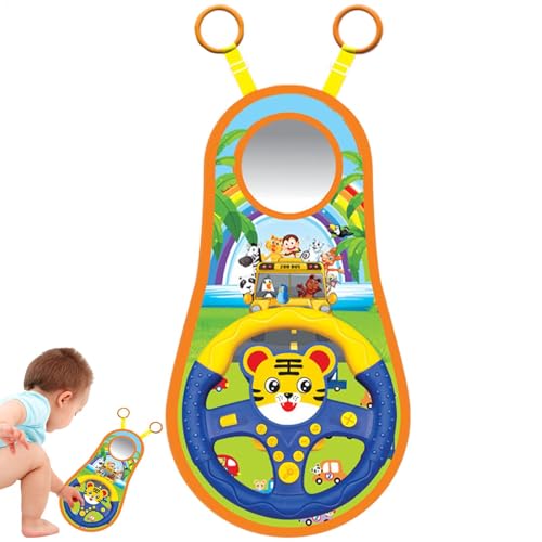 Generisch Steering Wheel Toy, Baby Driving Toy, Steering Controller, Safety Game for Kids, 8.66x16.93 inches, Perfect Accessory Seeking to Enhance car seat time, Carpet Tiger, Rug Kitten von Generisch