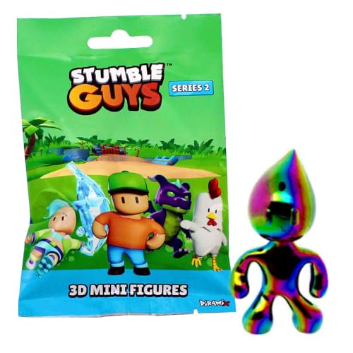 Generisch Stumble Guys 3D Sammelfiguren Serie 2 - Chrome Crystal Figur - Auswahl (Figur 23. Liquid Rainbow (Chrome)) von Generisch