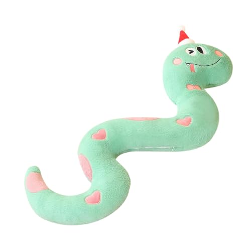 Generisch Süßes Schlangenspielzeug, Schlangen-Stofftierspielzeug,Lucky Cuddly Plushie Hugger Snake Toy Wear Weihnachtsmütze - Entzückendes weiches Plüschschlangen-Streichspielzeug für und Mädchen von Generisch