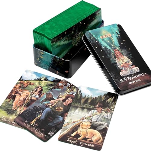 Generisch Tarotkarten, Tarotdeck - Deluxe-Tarot-Kartendeck für spirituelles Erwachen, Schicksals-Wahrsagerei-Tarot | Fate Divination Wahrsagerei Wild Reflections Tarot Deck für Unterhaltung von Generisch