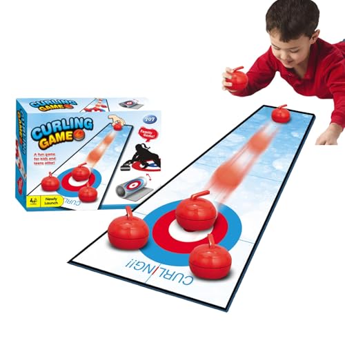 Generisch Tisch-Bowling, Tisch-Curling-Spiel | Kleine Tisch-Bowlingkugel | Tragbares Indoor-Tisch-Golfspiel für Kinder und Erwachsene, Tisch-Shuffleboard-Spiel für Partys von Generisch