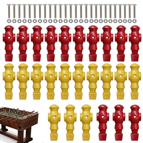 Generisch Tischfußball Herren, Fußballspieler-Set - 2 Farben Tischfußball-Mann-Statue - Fußballspieler-Figur, 26 x Tischfußball-Komponenten, Spiel-Fußball-Maschinenzubehör für 5/8-Zoll-Fußballstange von Generisch