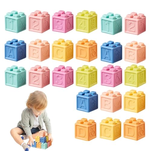 Generisch Toddler Building Blocks, Rubber Stacking Toy Set for Learning, Developmental Toy Educational Blocks, Assembling Building Toys for Kids, Safe and Fun Playtime Activity for Young Learners von Generisch