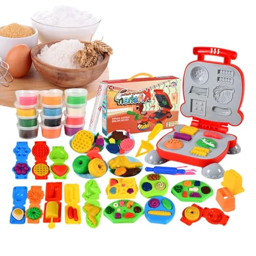 Generisch Ton-Set Spielen | Rich Play Dough Kit - Nudelmaschine Eiscreme Pretend Chef Spielzeug Modelliermasse Teigwerkzeuge für Kinder von Generisch