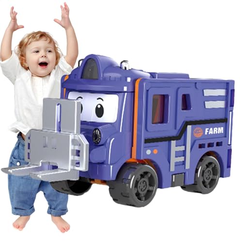 Generisch Transformierender Autoroboter,Boys Transformierendes Auto - Rückziehfahrzeug-Spielset im Doppeldesign - Transformierbares Trucks-Spielset, Pullback-Deformationsauto für, Mädchen, Kinder von Generisch