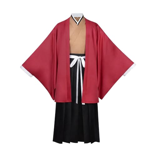 Generisch Tsugikuni Yoriichi Cosplay Kostüm Kimono Halloween Uniform Outfit Komplettes Set,Red-3XL von Generisch