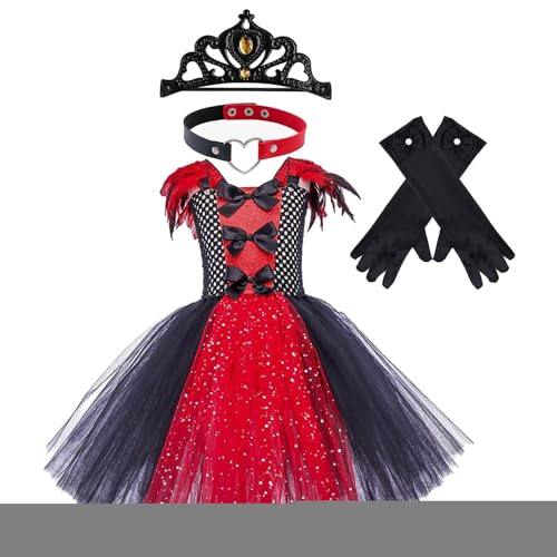 Generisch Vampir-Kostüm für Kinder, Mädchen-Vampir-Halloween-Kostüm | Gothic Halloween für Mädchen | 2–12 Jahre altes Gothic-Halloween-Tüllmit Krone, Handschuhen, Halskette Generisch Vampir-Kostüm für Kinder, Mädchen-Vampir-Halloween-Kostüm | Gothic Halloween für Mädchen | 2–12 Jahre altes Gothic-Halloween-Tüllmit Krone, Handschuhen, Halskette von Generisch