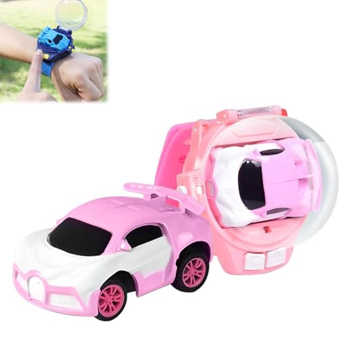 Generisch Watch Remote Control Car Toy, 2025 New Remote Control Watch Car for Kids, Mini 2.4GHZ RC Race Car, Power Battle Watch Car Toys, for Kids Adults Christmas Birthday Gifts (Pink A) von Generisch