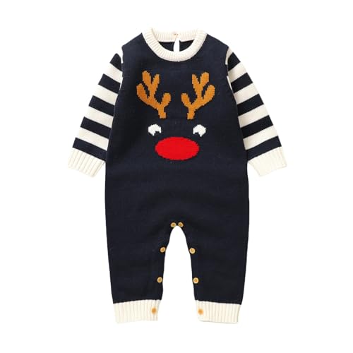 Generisch Weihnachten Baby Kostüm - Winter Clothes Weihnachtsoutfit Baby Erstes Weihnachten Kostüm Langarm Rentier Print Kinder Bodysuit Weihn Weihnachts Kleid Kostüme Kinder Babykleidung Mädchen von Generisch