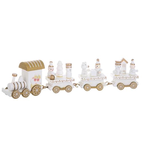 Generisch Weihnachtszugmodell, Hölzernes Weihnachtszugmodell, Klassische Mini-Spielzeugeisenbahn-Ornamente, Holzeisenbahn-Weihnachtsdekorationen für Kleinkinder, Mädchen, Kinder ab 3, 4 und 5 Jahren. von Generisch