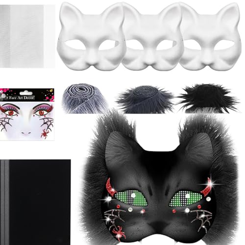 Generisch Weiße Katzenmaske - Masken-Bastelset - Kostümzubehör mit Netzstoff und Filzplatte für Kunsthandwerk bei Maskerade Frauen Cosplay und Karnevalsparty Generisch Weiße Katzenmaske - Masken-Bastelset - Kostümzubehör mit Netzstoff und Filzplatte für Kunsthandwerk bei Maskerade Frauen Cosplay und Karnevalsparty von Generisch