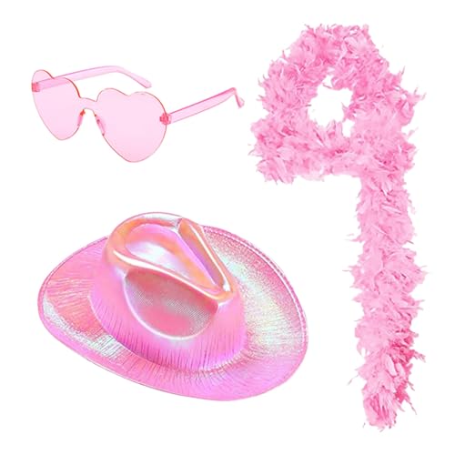 Generisch Westen Kostü Karneval Mottoparty Cowgirl Hut Damen Partybrille Accessoires Cowgirl Hut Cowboy Hut für Erwachsene Rodeo Reiter Wilder Hutmacher Kostüm Frauen Karneval Hippie Damen von Generisch