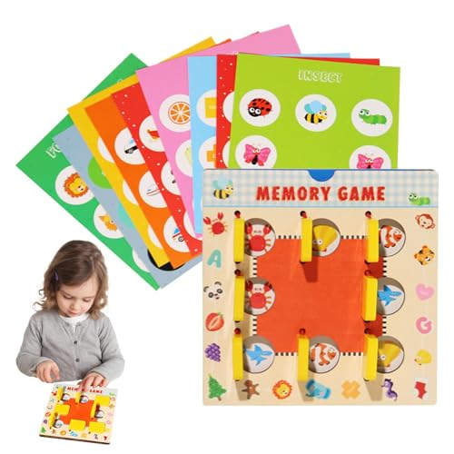 Generisch Wooden Matching Game, 10 Double-Sided Cards Brain Intelligence Toys, Chess Educational Learning Activities, Toddler Travel Toys Board Game for Toddler for Christmas, Birthday von Generisch