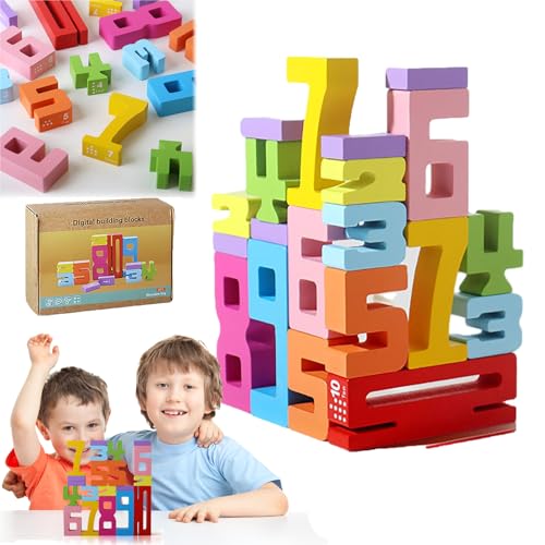 Generisch Wooden Number Building Blocks, Petrichir Montessori Wooden Number Blocks, Montessori Number Building Blocks for 3 Years Old Kids, Unlock Your Child’s Potential (1Set) von Generisch