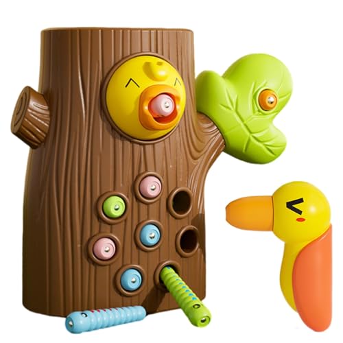 Generisch Woodpecker Worm Toy, Magnetic Bird Feeder Toy, Woodpecker Feeding Game, Woodpecker Catching, Woodpecker Toy, Interesting Magnetic Playset for Fine Motor Skills Development von Generisch