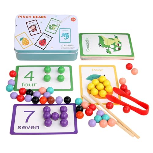 Generisch Zahlen-Matching-Spielzeug, Regenbogen-Clip-Perlenspiel für Kinder, lustiges Farbsortierperlen-Spielzeug, Zahlen-Farb-Matching-Spielzeug für frühes Lernen für und Mädchen im Vorschulalter von Generisch