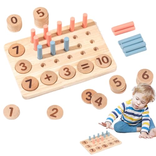 Generisch Zahlenzählung Peg Board, Holzspielzeug zählen - Holzbildungskindspielzeugzählungen,Fun Math Lernen Pegboard für Kinder, Familie, Freunde von Generisch