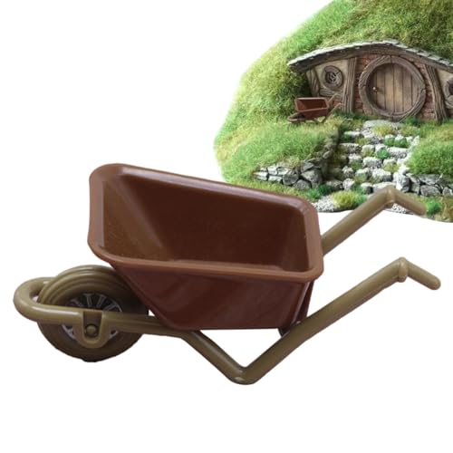 Generisch atur-kleine Spielzeug-Schubkarre | Schubkarre Spielzeug - Cart Modelle Puppenhaus Simulation Schubkarren Gartenwagen für Blumentopf von Generisch