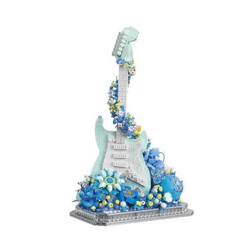 Generisch für Legos Gitarre, Gitarren- -Bausteinspielzeug, Blumen- und Gitarren-Modellbauset, kompatibel mit Legoss 1125-teiligem Bauzubehör, für Kinder ab 6 Jahren von Generisch