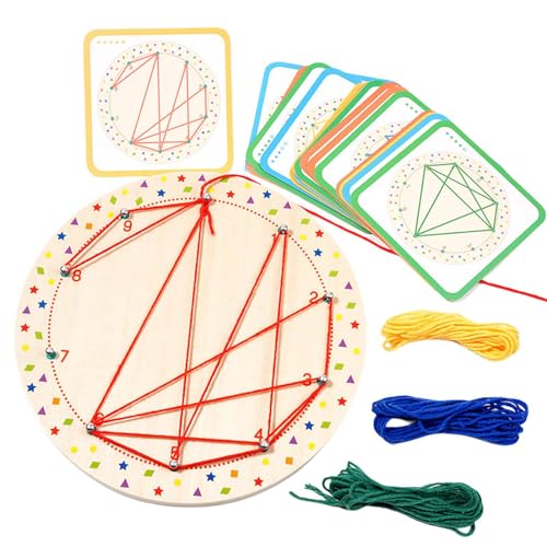 Geoboards für Kinder,Holz-Geoboard,Grafisches Lernspielzeug | -Spielzeug für Vorschulkinder, Feinmotorikspielzeug für und Mädchen im Alter von 3 4 5 Jahren von Generisch