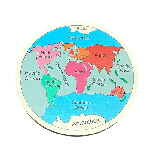 Geographie -Puzzle, Welträtsel für Kinder - Bunte runde Geografische Weltkarte | Hand-Eye-Koordinationspflichzeug, Bildungslernaktivität für und Mädchen von Generisch